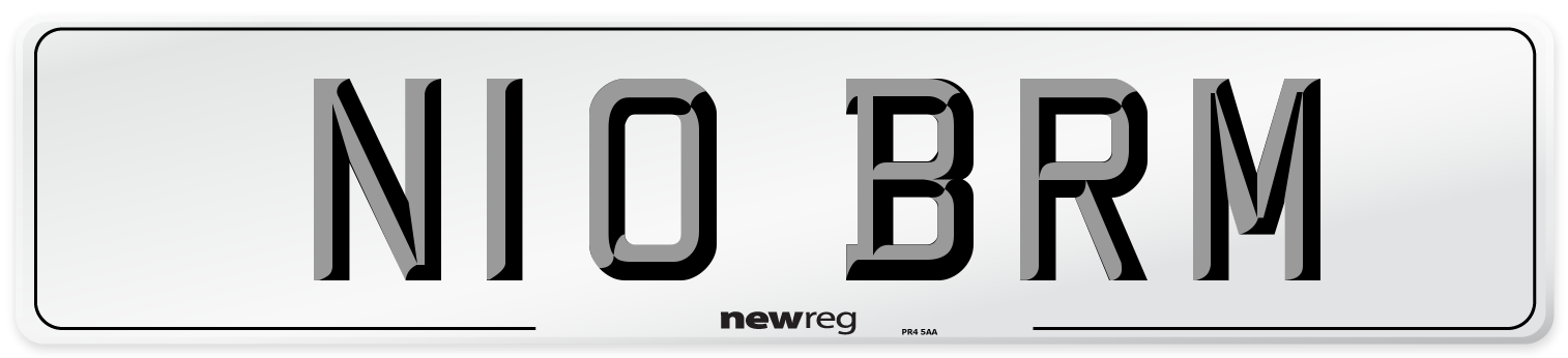 N10 BRM Number Plate from New Reg